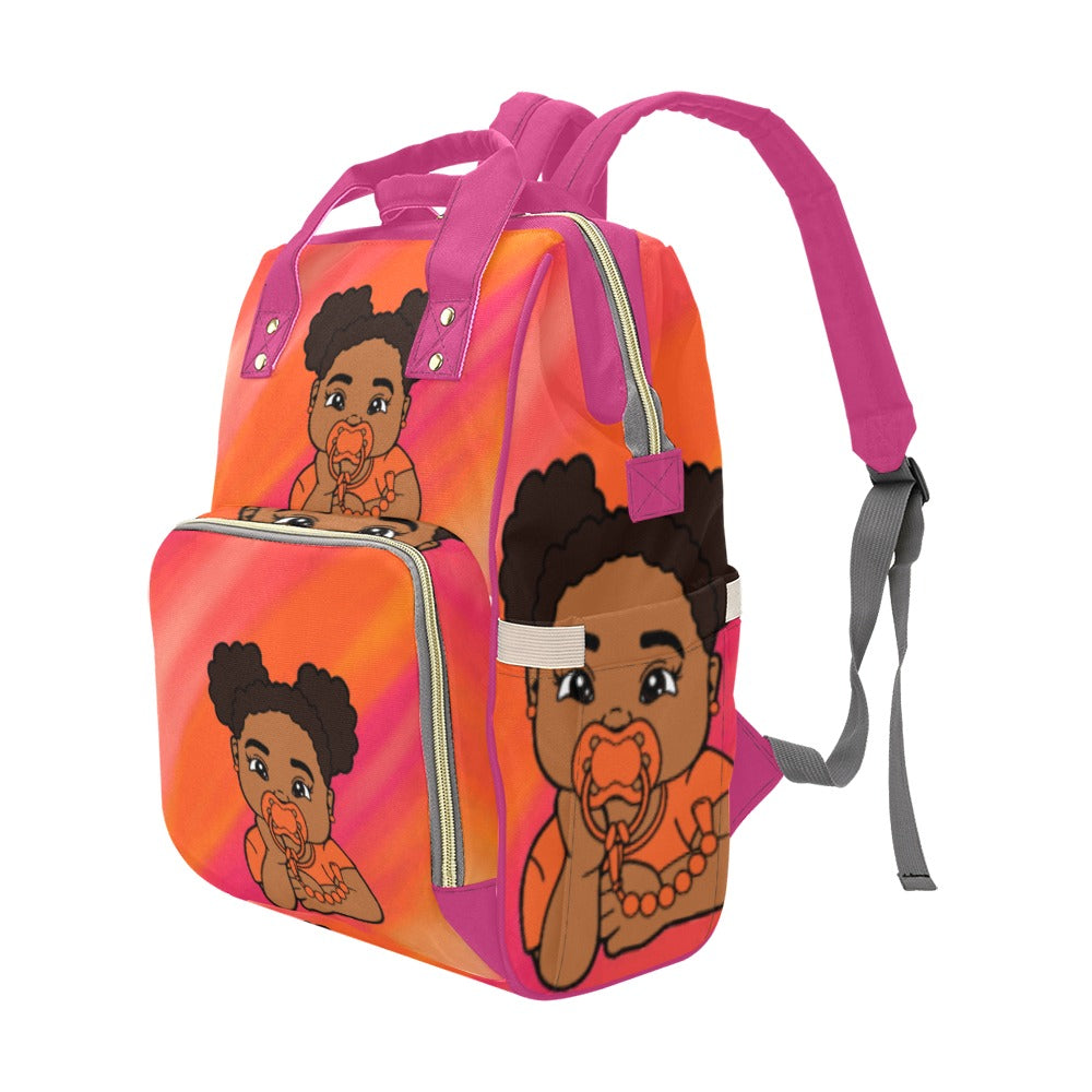African American Baby Girl Backpack Diaper Bag
