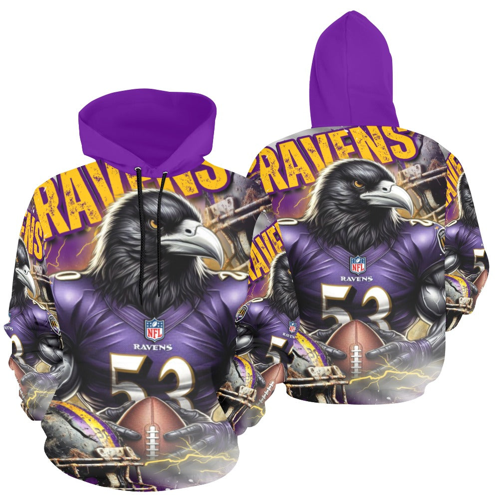 Allover Football Design Hoodie