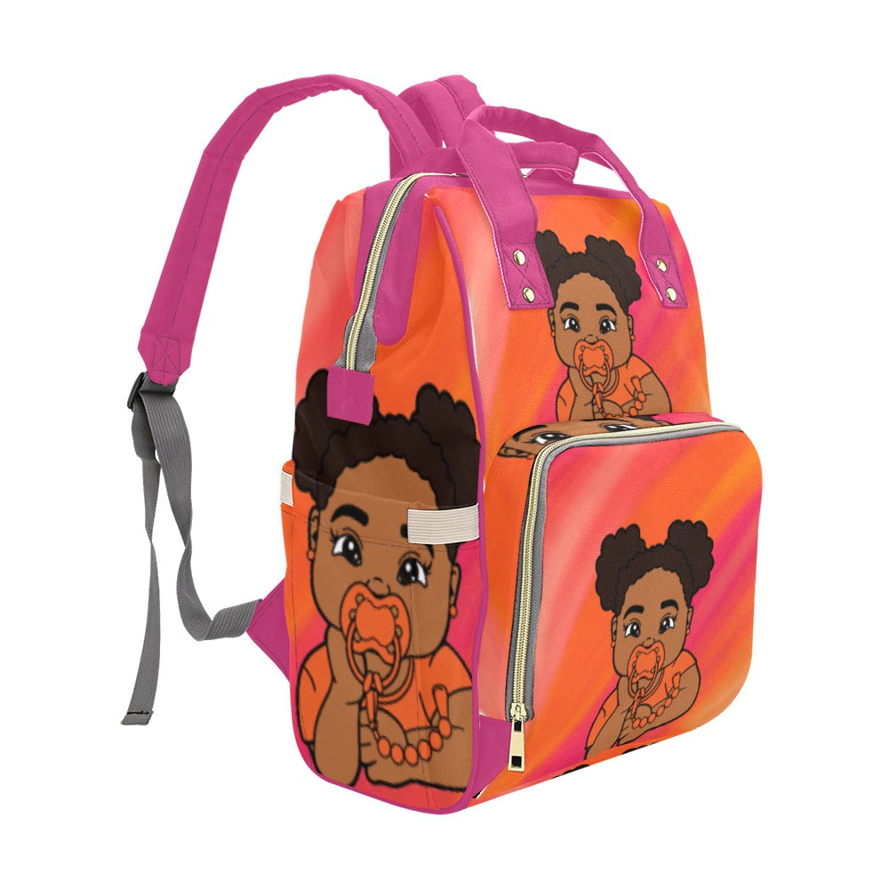 African American Baby Girl Backpack Diaper Bag