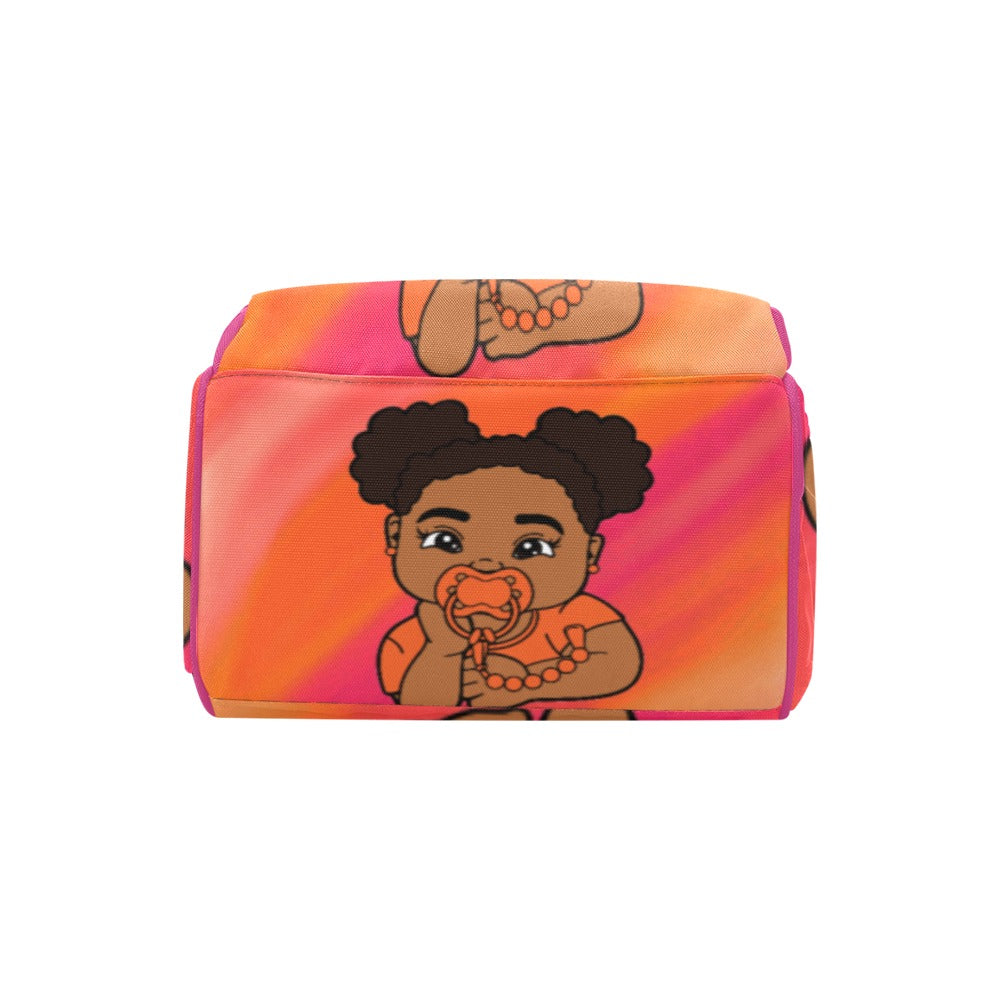 African American Baby Girl Backpack Diaper Bag