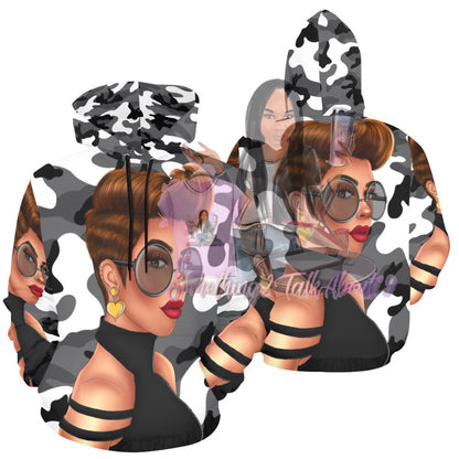 Twinkle Camouflage Hoodie For Women(Black)