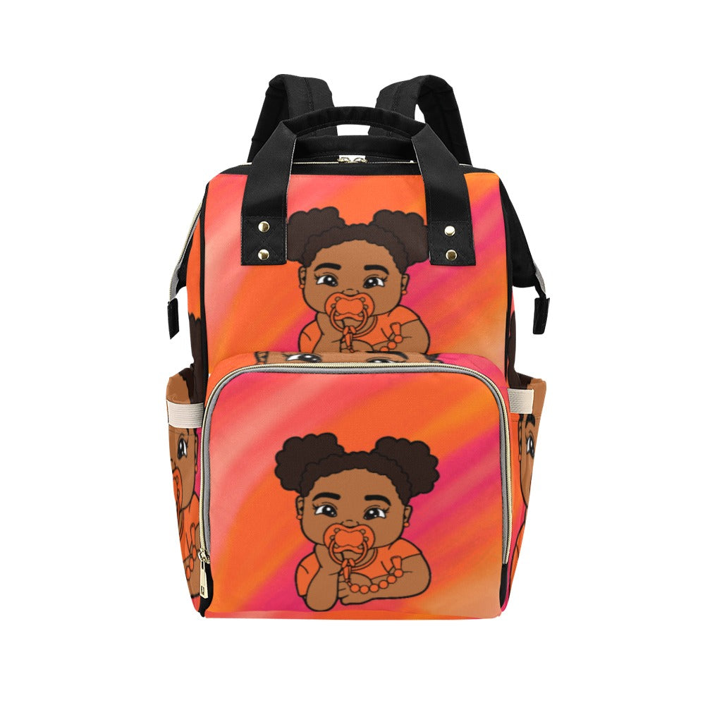 African American Baby Girl Backpack Diaper Bag